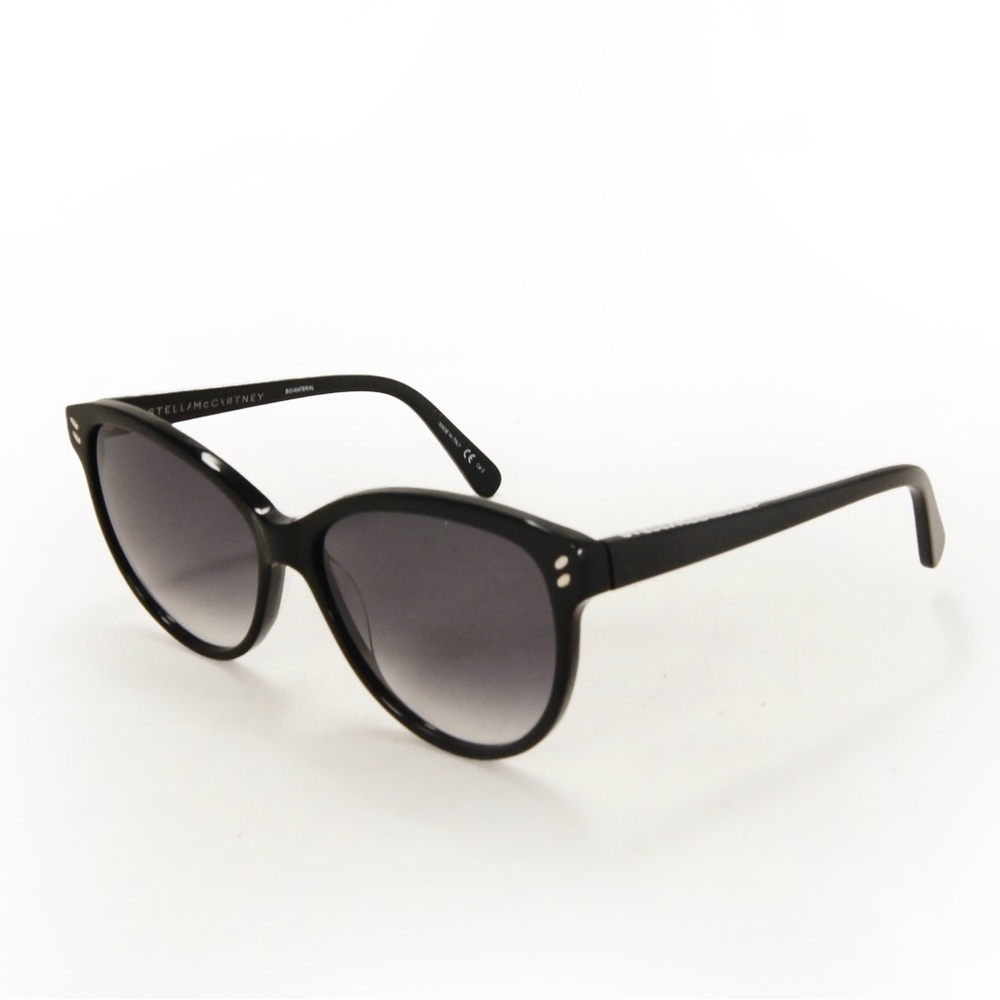 New Stella McCartney SC0002S Black Oversized Cat Eye Black Sunglasses